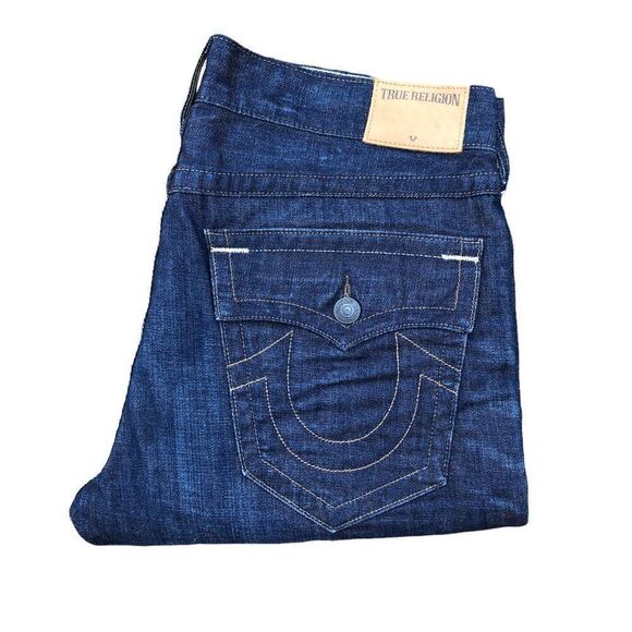 Brand New True Religion Jeans Size 34 RICKY Relaxed Straight Blue - Picture 6 of 11